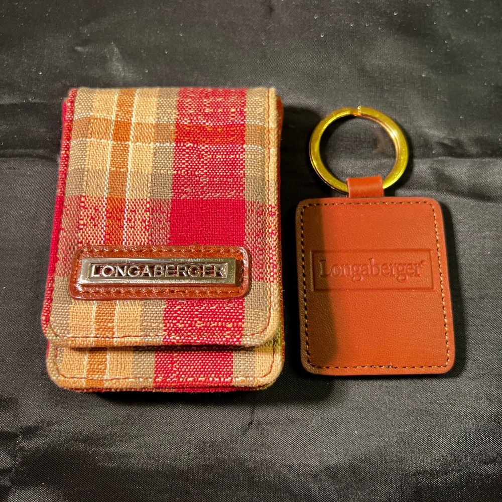 Longaberger Red and Brown Key and Card Holder Collection